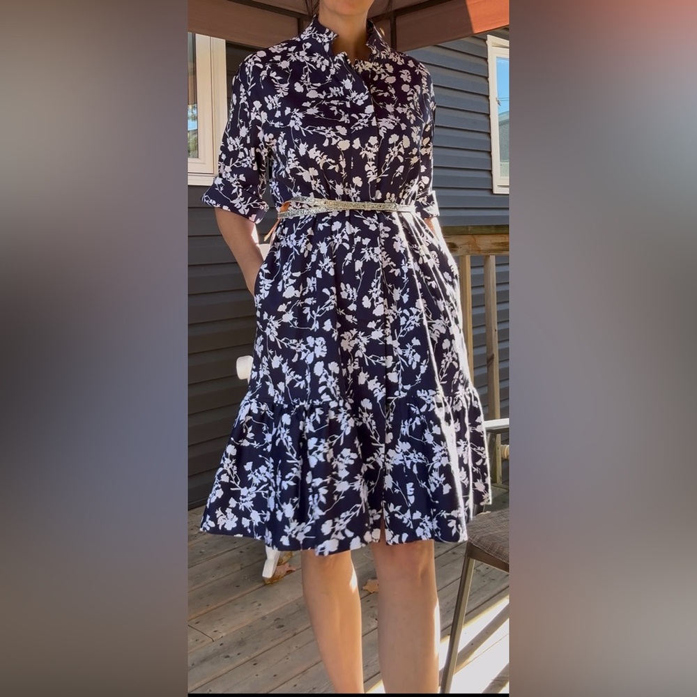 Winston Toronto Navy Floral Dress - Boutique Quality